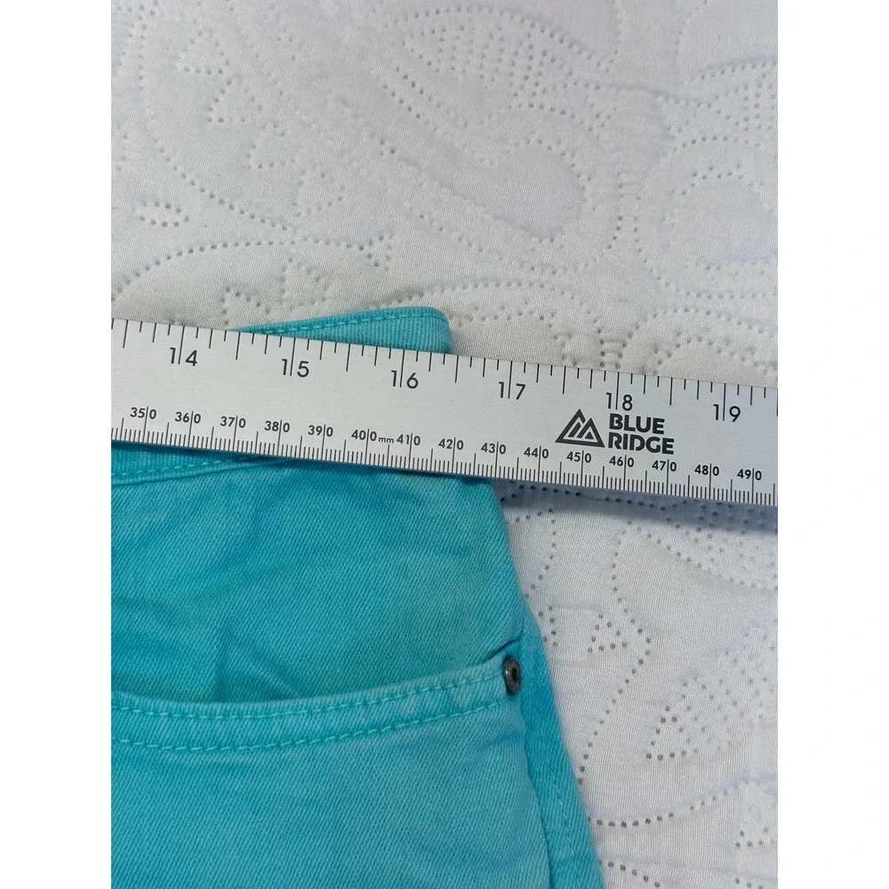 Dear John Jovrie Turquoise Blue Frayed Hem Denim Shorts Size 31